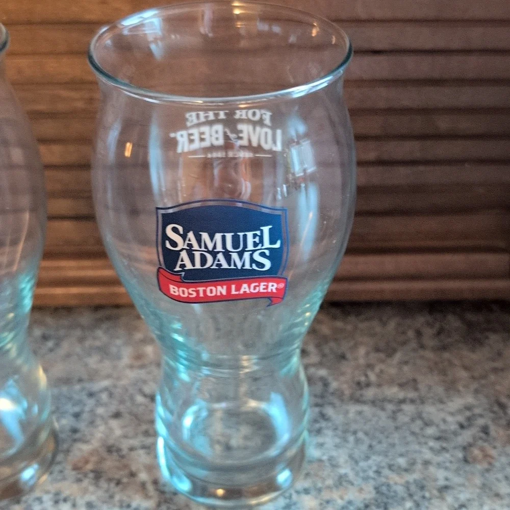 Pair of Samuel Adams Boston Lager For the Love of Beer Glasses 22 oz